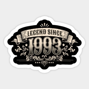 Legend since 1993 best gift for those born in 1993 Sticker